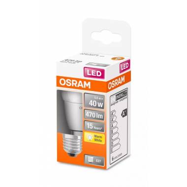 Lemputė Osram LED, P45, šiltai balta, E27, 5.5 W, 470 lm