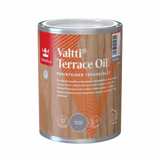 Medienos aliejus Tikkurila Valtti Terrace Oil, pilka, 0.9 l