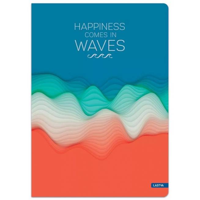 Sąsiuvinis Lastva Waves, langeliais, A5, 96 lapų