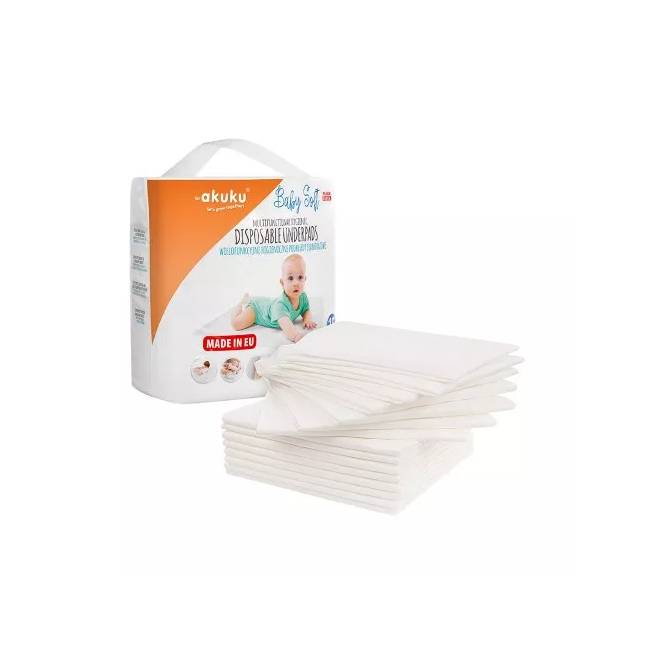 AKUKU A0500 Vienkartiniai paklotai 40x60 Baby Soft 15 vnt