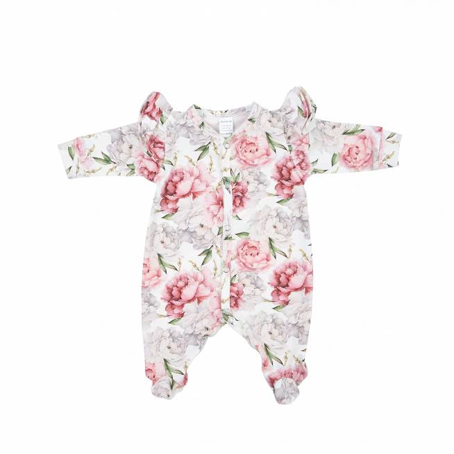 BABY 01332 Kūdikių pižama ilgomis rankovėmis Peonies 56/62