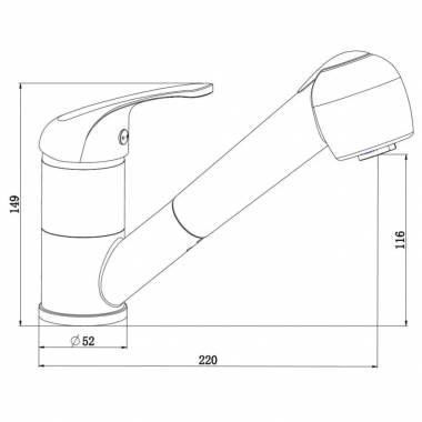 SCHÜTTE Plautuvės maišytuvas SUPRA, chromo spalvos