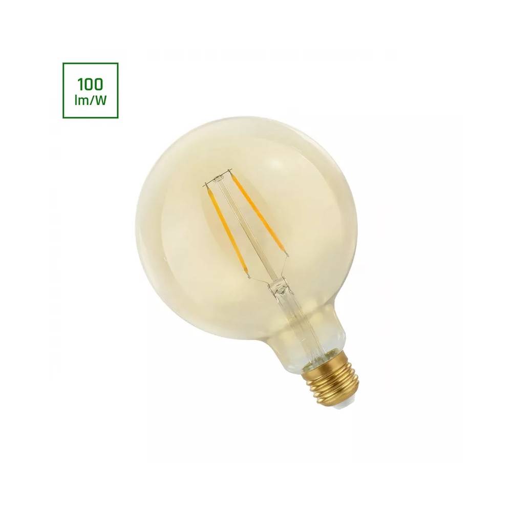 Lemputė Spectrum LED, G125, šiltai balta, E27, 4.9 W, 490 lm