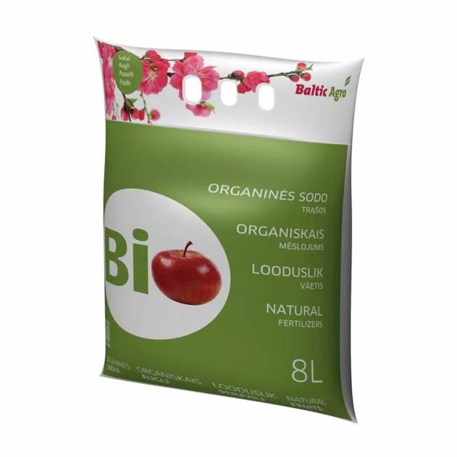 Organinės trąšos sodo augalams Baltic Agro, birios, 8 l