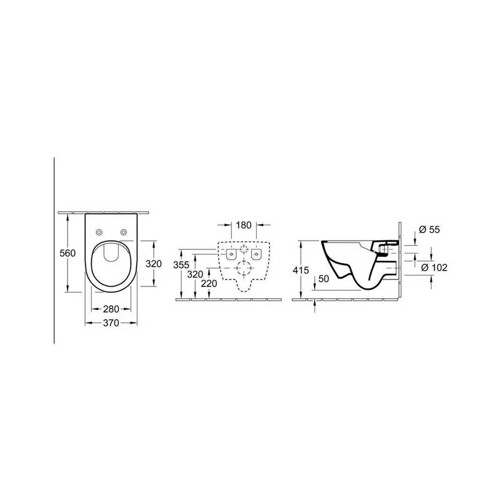 Unitazas, pakabinamas Villeroy & Boch Subway 2.0, 560 mm x 370 mm