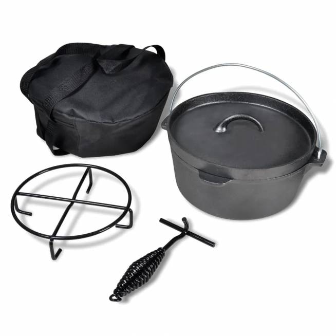 Ketaus puodas Dutch Oven su priedais