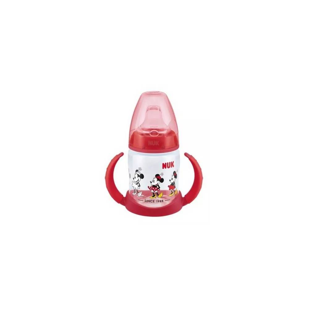 NUK ZE-104 rinkinys FC buteliukas 150 ml su rankenėlėmis ir temperatūros indikatoriumi DISNEY M Mickey Mouse + nemokamas silikon