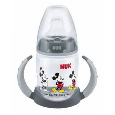 NUK ZE-104 rinkinys FC buteliukas 150 ml su rankenėlėmis ir temperatūros indikatoriumi DISNEY M Mickey Mouse + nemokamas silikon