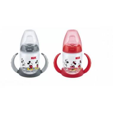 NUK ZE-104 rinkinys FC buteliukas 150 ml su rankenėlėmis ir temperatūros indikatoriumi DISNEY M Mickey Mouse + nemokamas silikon