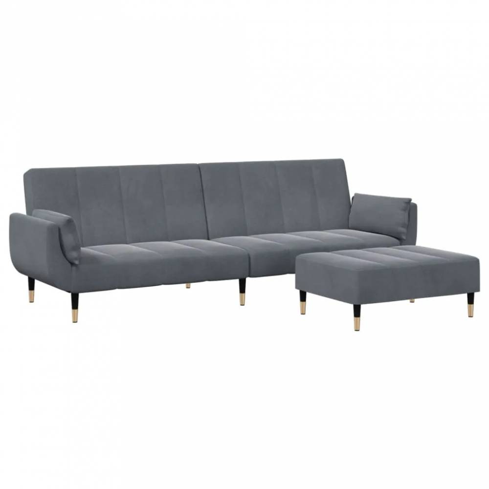 Dvivietė sofa-lova su pakoja, aksomas