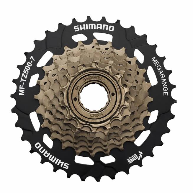 Galinis žvaigždžių blokas SHIMANO TZ500 14-34T (užsukamas, 7 pavarų)