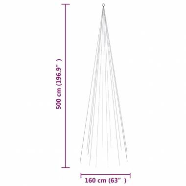 Kalėdų eglutė ant vėliavos stiebo su įvairiaspalviais LED, 180-800cm