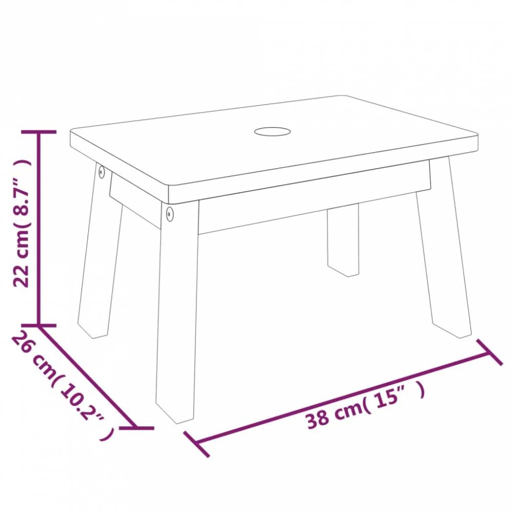 Taburetė-laiptelis, 38x26x22cm, akacijos medienos masyvas