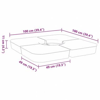 Skėčio nuo saulės pagrindo rinkinys, 4 dalių, 100kg, PP