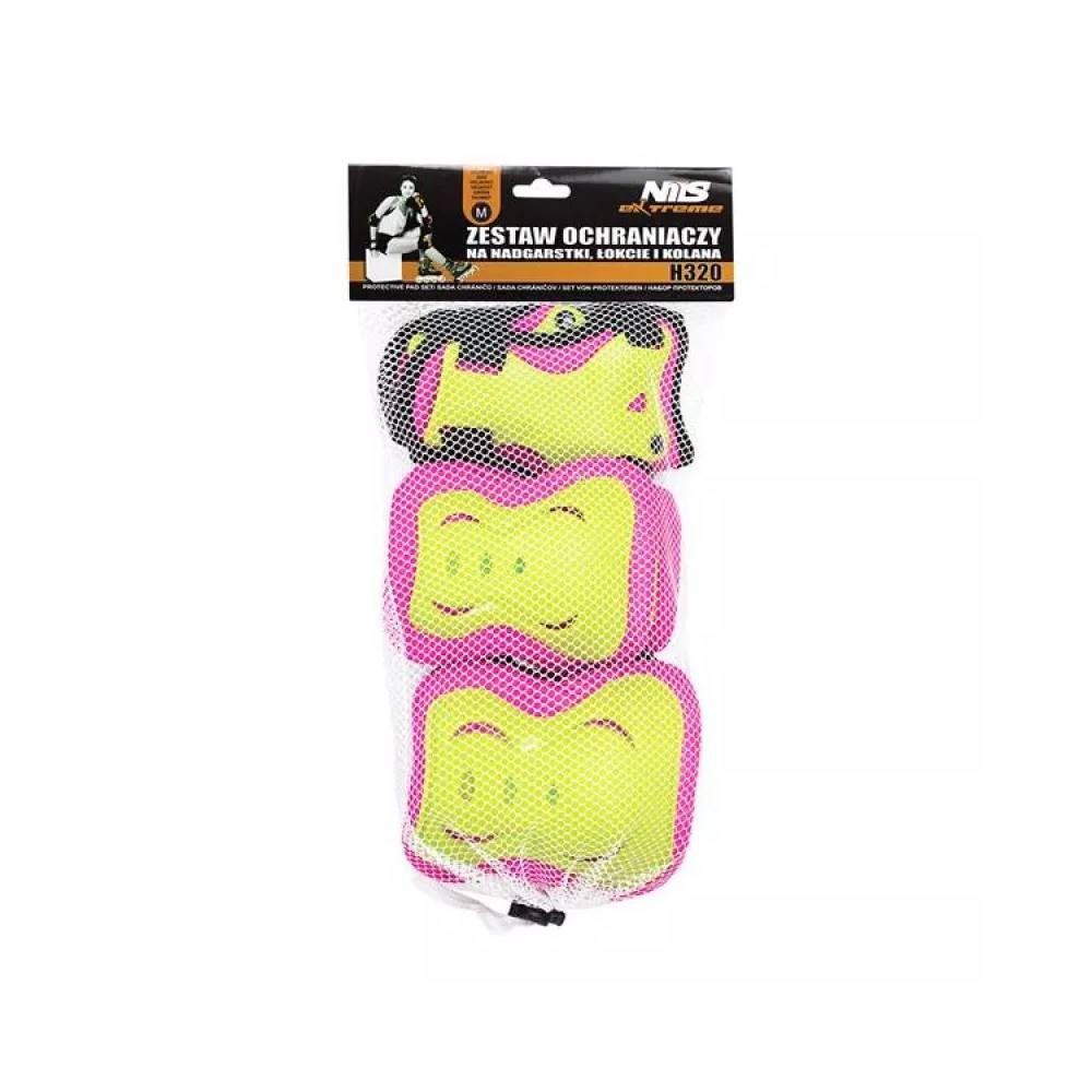 Apsaugų rinkinys Nils Extreme H320 pink-lime XL dydžio