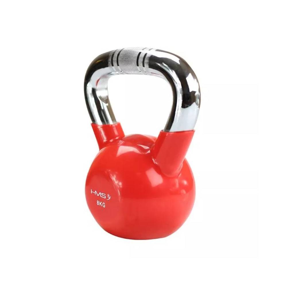 Kettlebell ketaus kumštelinė chromuota rankena HMS KTC06 RED