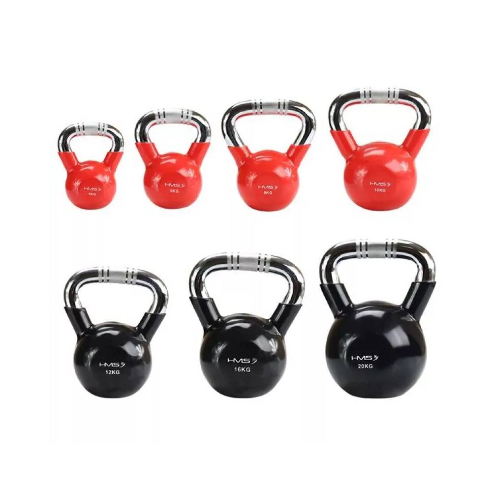 Kettlebell ketaus kumštelinė chromuota rankena HMS KTC06 RED