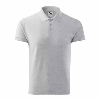 Malfini Cotton M MLI-21203 polo marškinėliai šviesiai pilki melanžiniai