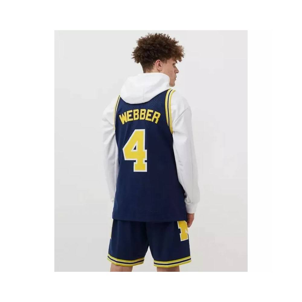 Mitchell & Ness NCAA Swingman Road Jersey Michigan1991 Chris Webber SMJY4437-UMI91CWEASBL