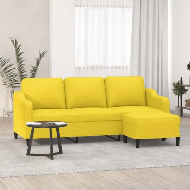 Trivietė sofa su pakoja, 180cm, audinys