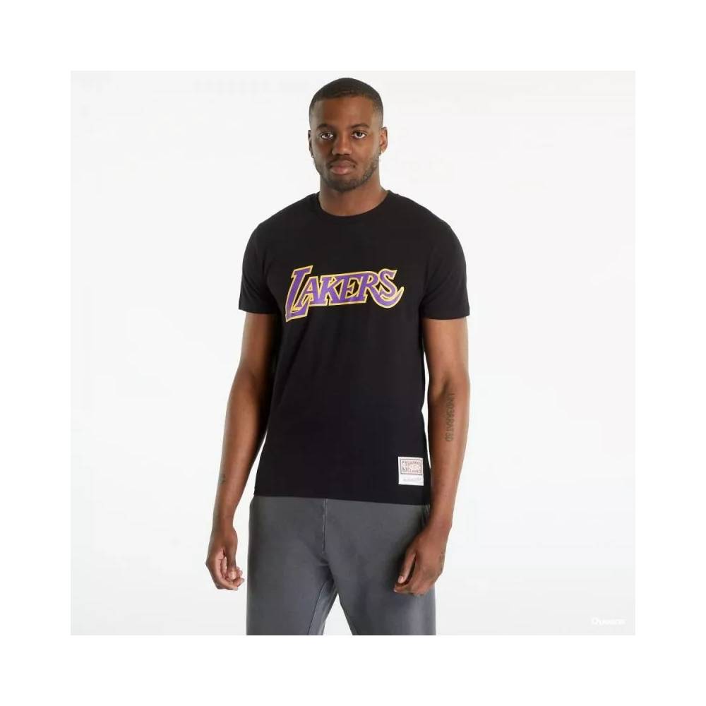 "Mitchell & Ness" NBA komandos logotipas marškinėliai Los Angeles Lakers BMTRINTL1051-LALBLCK