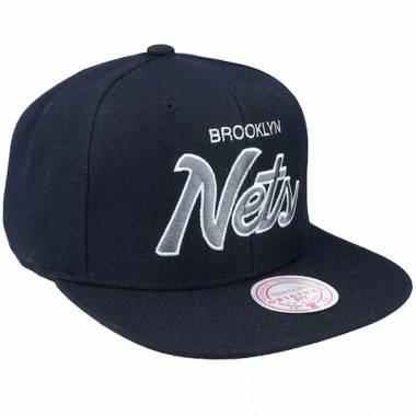 Mitchell & Ness NBA Brooklyn Nets Team Script 2.0 Snapback Nets kepurė HHSS3280-BNEYYYPPPBLCK