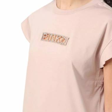 "Pinko" marškinėliai "Interlock" + logotipas su akmenukais W 101609A12H