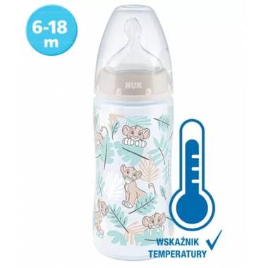 NUK 741764 FC+ 300ml buteliukas DISNEY KING LION su temperatūros indikatoriumi 6-18m