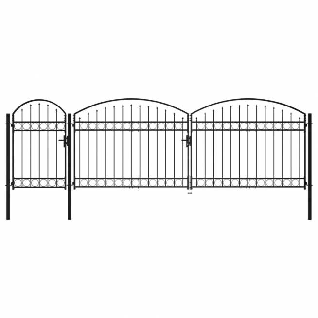 Arched Top Black Steel Garden Gates