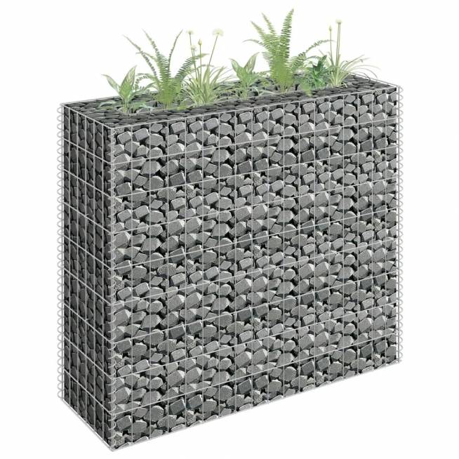 Gabion plant containers and troughs made of galvanized steel