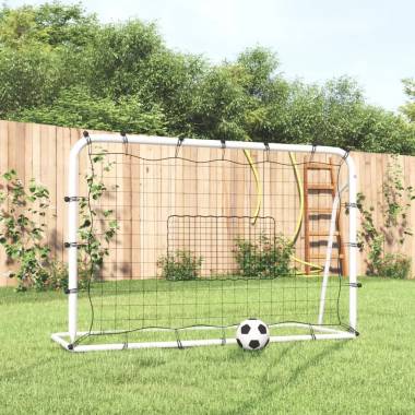 Futbolo atšokimo sienelė, balta/juoda, 184x61x123cm, plienas/PE