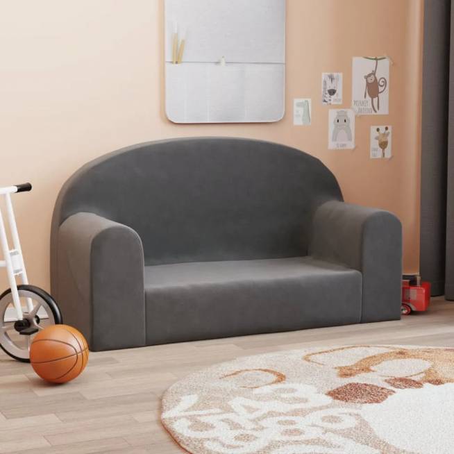 Vaikiška minkšto pliušo dvivietė sofa-lova