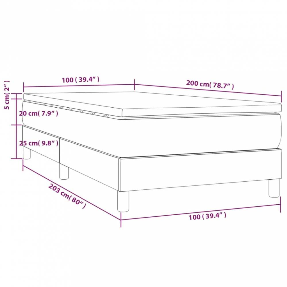 Aksominė Box Spring Lova su Spyruoklėmis ir Čiužiniu