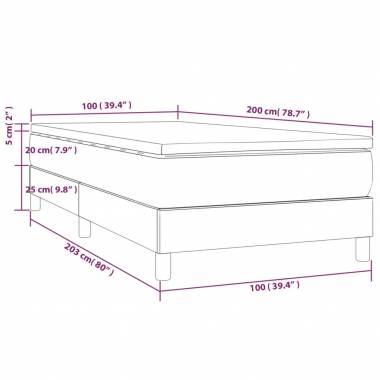 Aksominė Box Spring Lova su Spyruoklėmis ir Čiužiniu