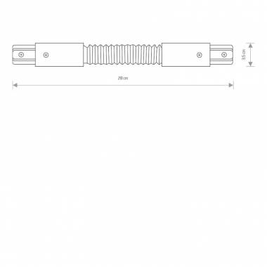 Jungtis Nowodvorski TRACK PROFILE FLEX CONNECTOR, 280 mm