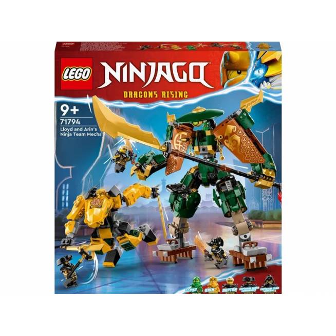 Konstruktorius LEGO NINJAGO Lloyd ir Arin nindzių komandos robotai 71794, 764 vnt.