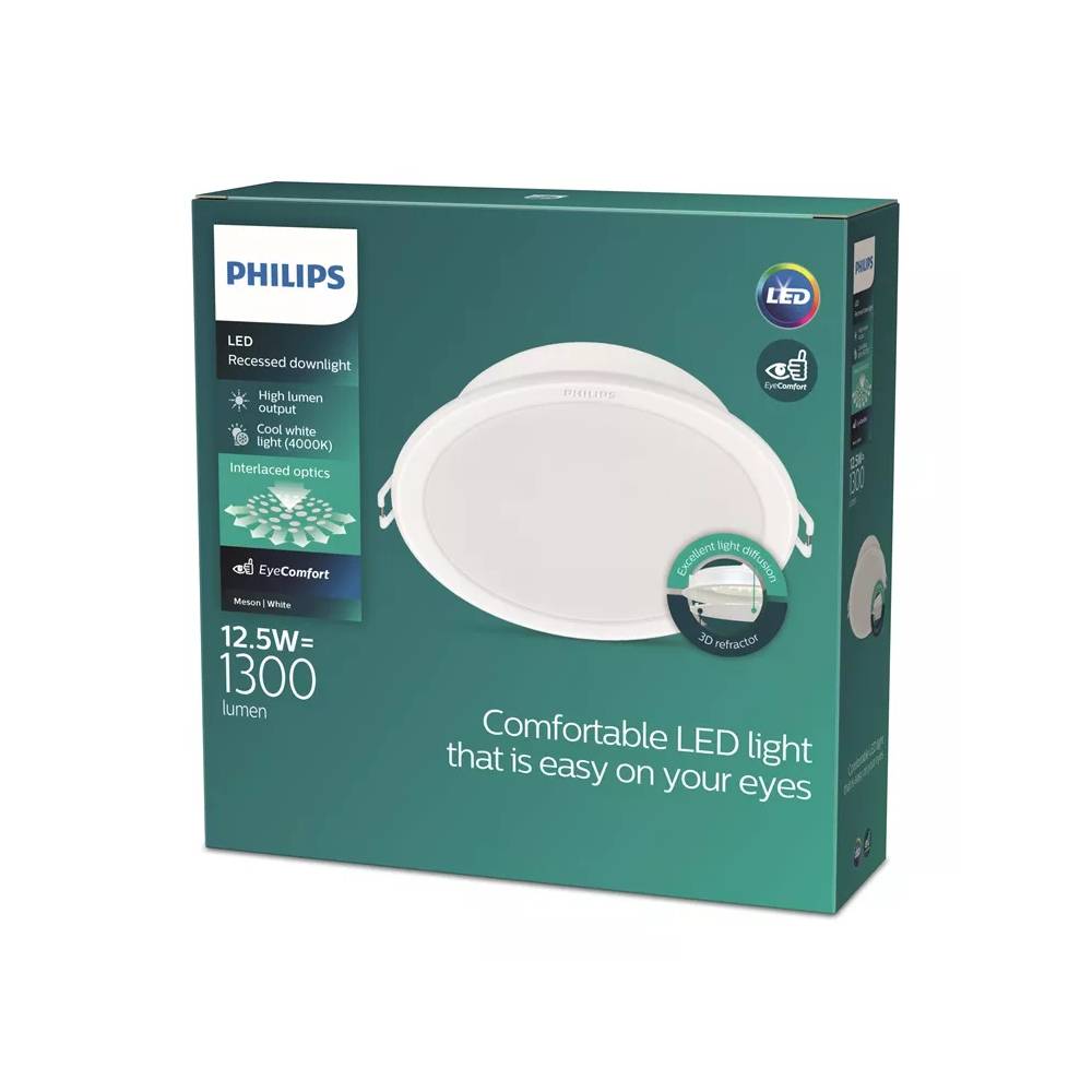 Įmontuojamas šviestuvas įleidžiamas Philips Meson, 4000°K, LED, baltas