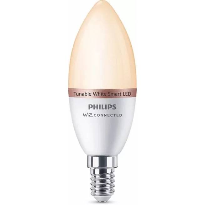 Lemputė Philips Wiz LED, C37, derinama balta, E14, 4.9 W, 470 lm