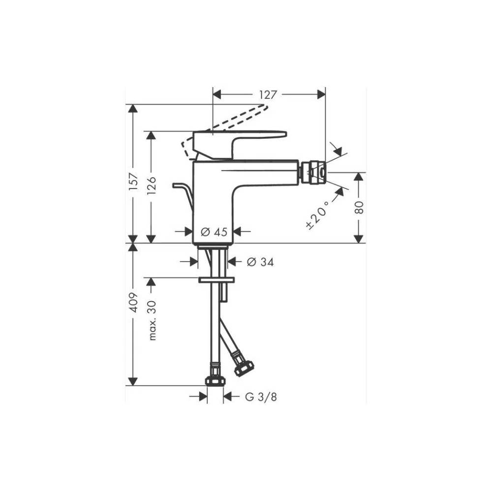 Bidė maišytuvas Hansgrohe Vernis Blend 71210670, juodas