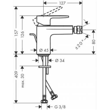 Bidė maišytuvas Hansgrohe Vernis Blend 71210670, juodas