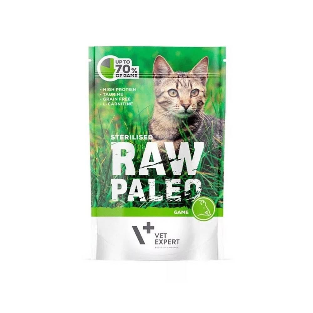 Šlapias kačių maistas Raw Paleo Vet Expert Game, jautiena/šernienos mėsa, 0.1 kg