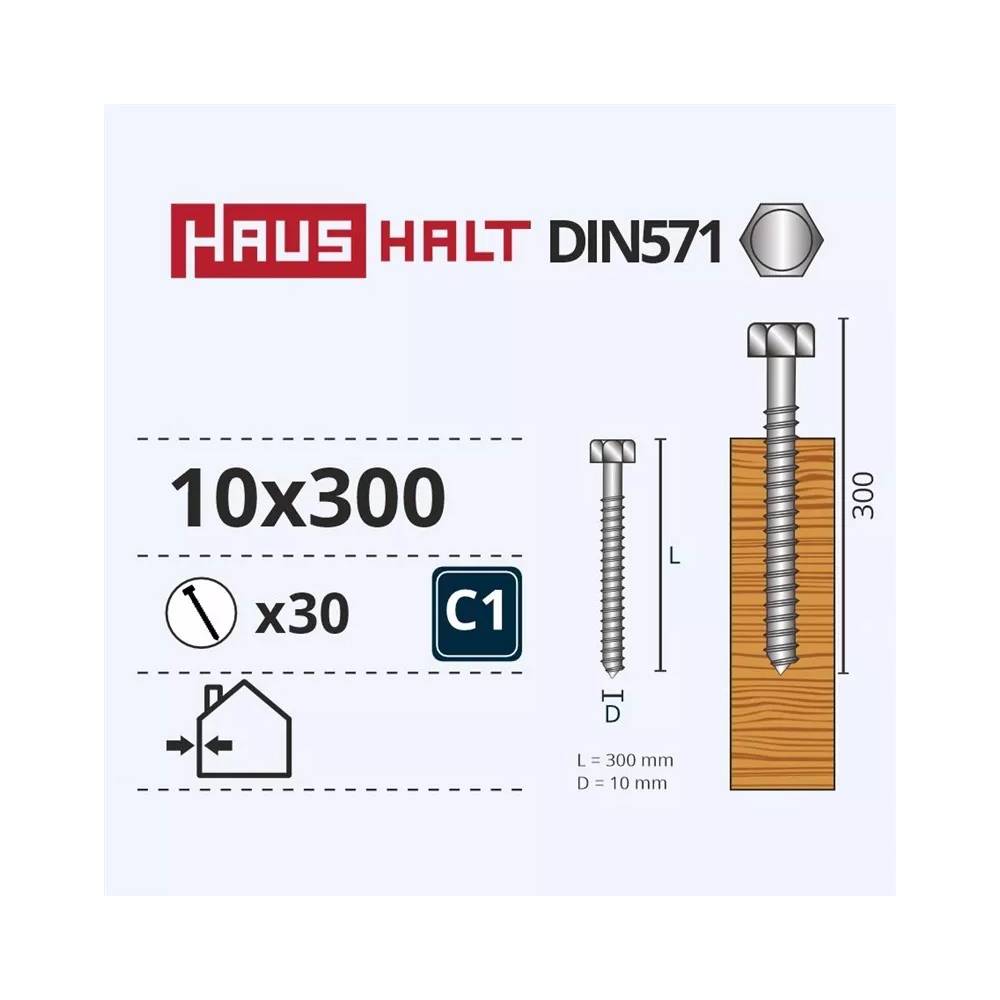 Medsraigtis Haushalt, 10 x 300 mm, 30 vnt.