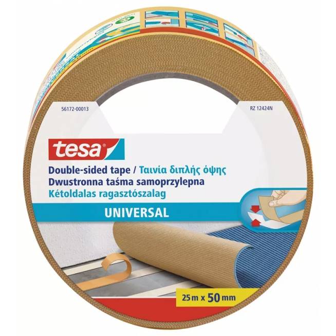 Lipni juostelė Tesa Universal, Dvipusė, 25 m x 5 cm