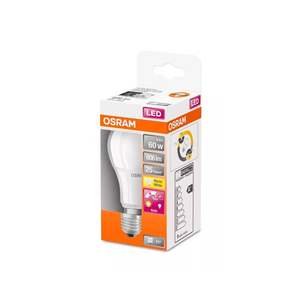 Lemputė Osram LED, A60, šiltai balta, E27, 9 W, 806 lm