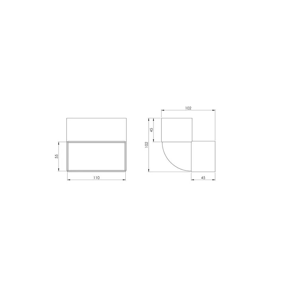 Alkūnė Europlast KLV 110 x 55 mm, 90 °