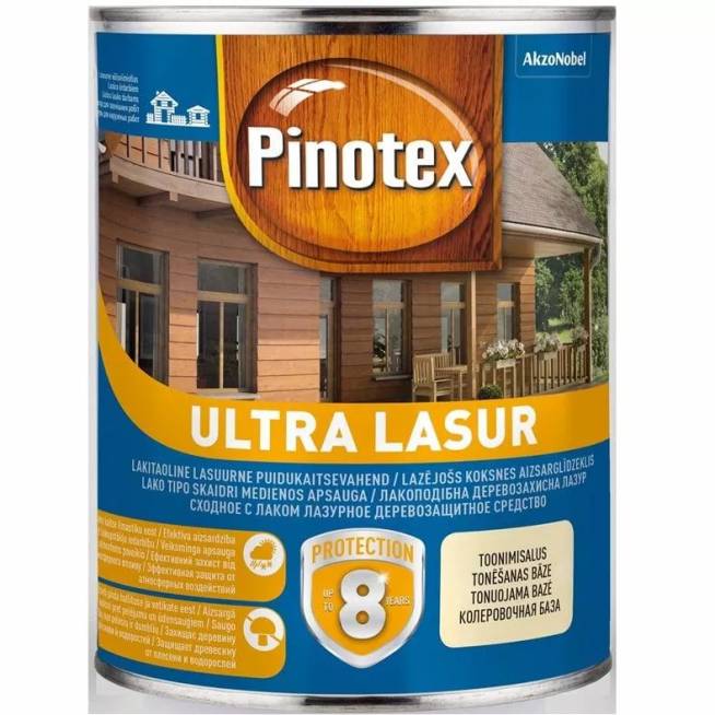 Impregnantas Pinotex Ultra Lasur, akmens pilka, 1 l