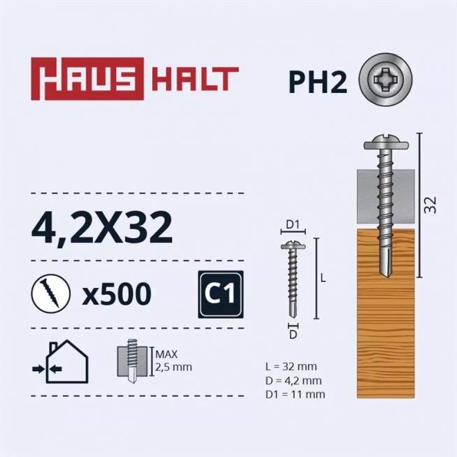 Savisriegis Haushalt, 4.2 mm x 32 mm, 20 vnt.