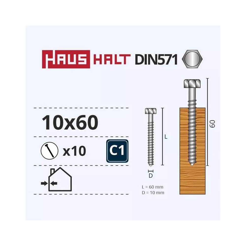 Medsraigtis Haushalt, 10 x 60 mm, 10 vnt.