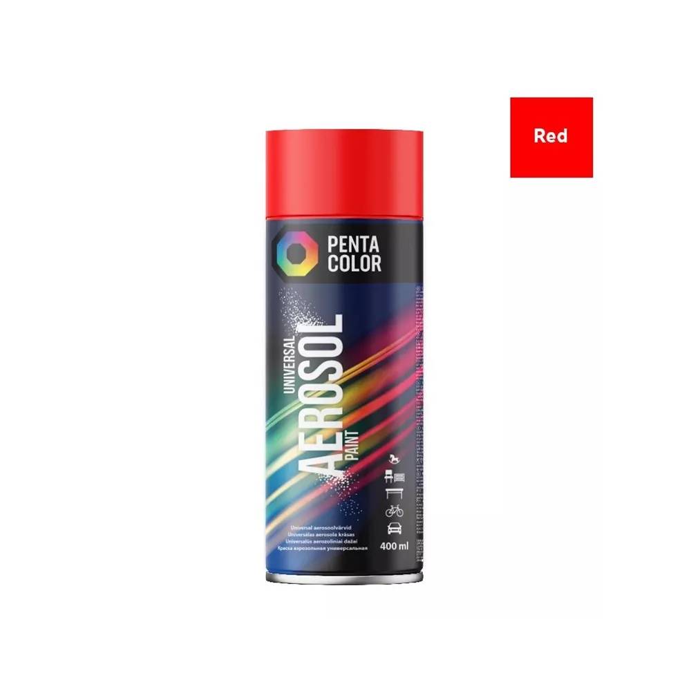 Aerozoliniai dažai Pentacolor Universal, paprastieji, raudona, 0.4 l