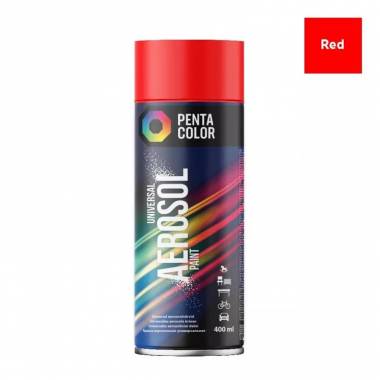 Aerozoliniai dažai Pentacolor Universal, paprastieji, raudona, 0.4 l